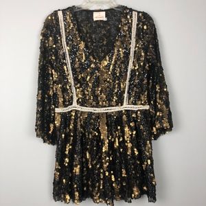Native Rose | Urban Outfitters Gold Sequin Dress